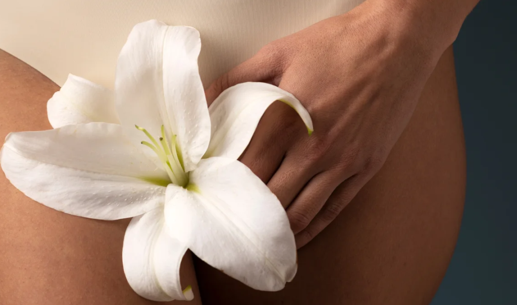 Woman resting comfortably representing personalized sexual health care and wellness support flower